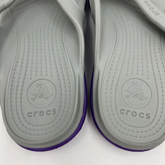 CROC’S Sandals Flip Flops Purple Grey Women’s US 9 Thong Sandals Slip On - Picture 10 of 10